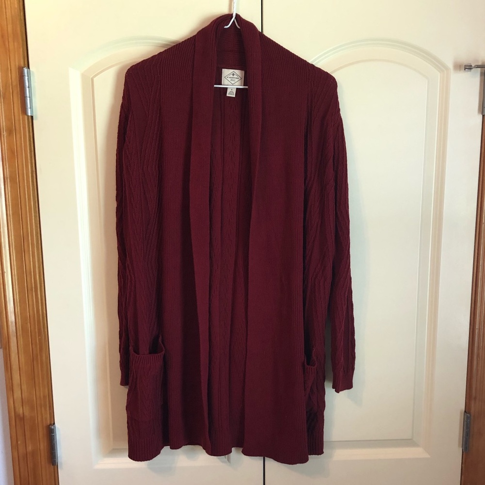 ST JOHN’S BAY Red cardigan sweater